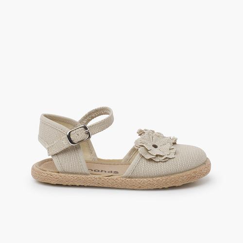 Espadrilles fine buckle fastening Beige