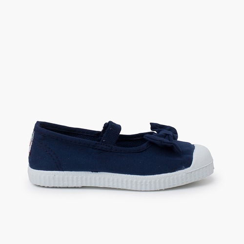 Ballet pumps elastic and laces trainers-style soles Navy Blue