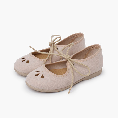 Mary Janes fine lace die cut design Sand