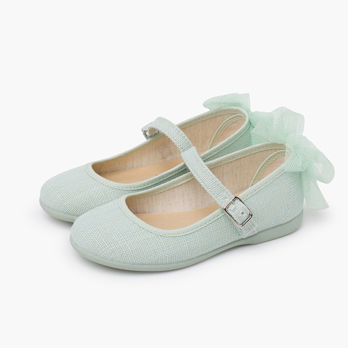 Ceremony Mary Janes with tulle back bow Mint