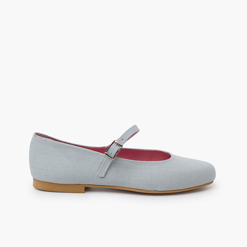 Mary Janes linen dress sole Cloud blue