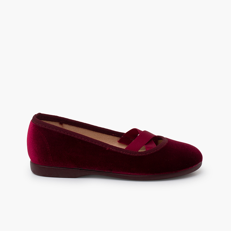 Velvet ballet-style flats Burgundy