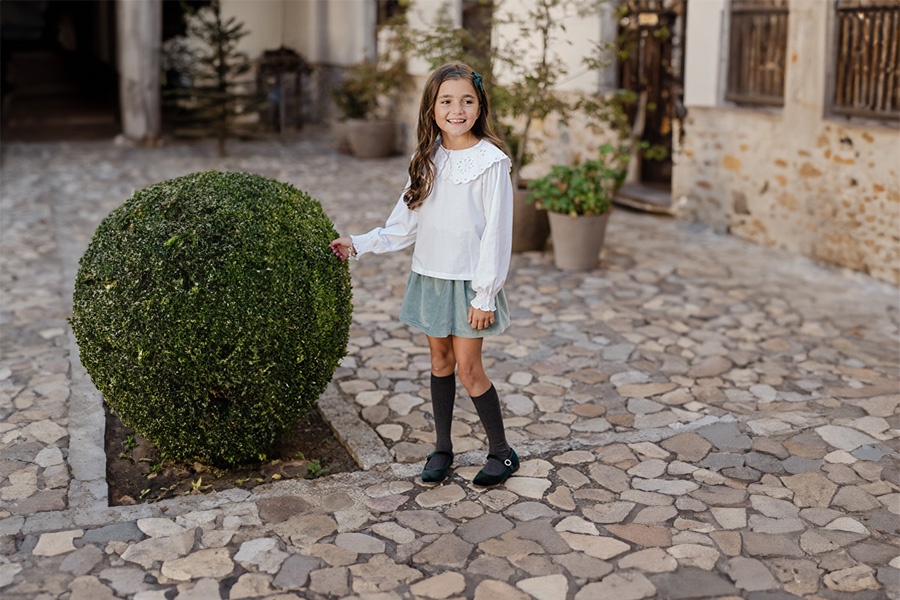 Velvet Mary Janes with Jewel Buckle