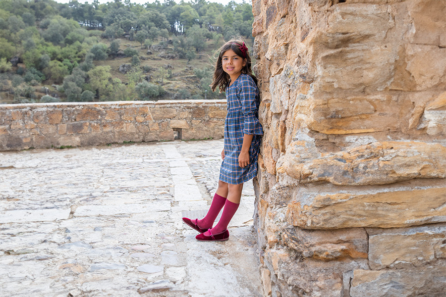 Velvet mary janes Girls hook-and-loop strap