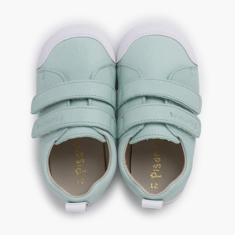 Soft trainers leather double hook-and-loop fastener Mint Green