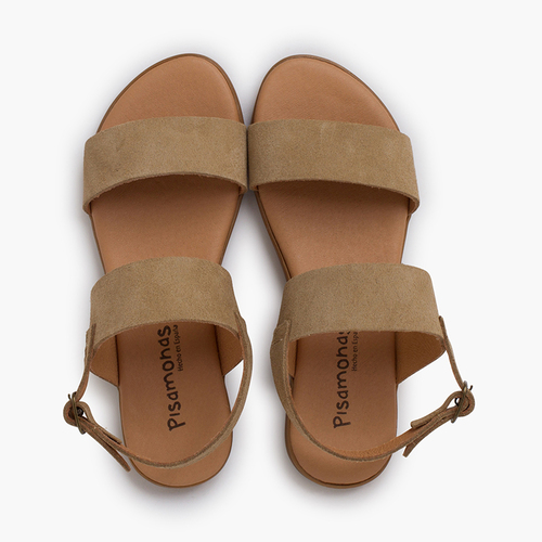 Wide straps suede sandals Sand