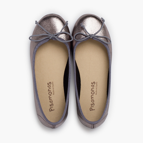 Glittery ballet pumps little bow Grafito