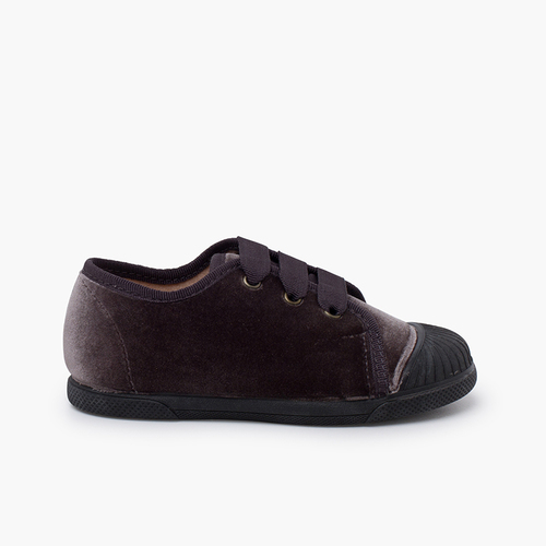 Velvet trainers faya ribbons Grey
