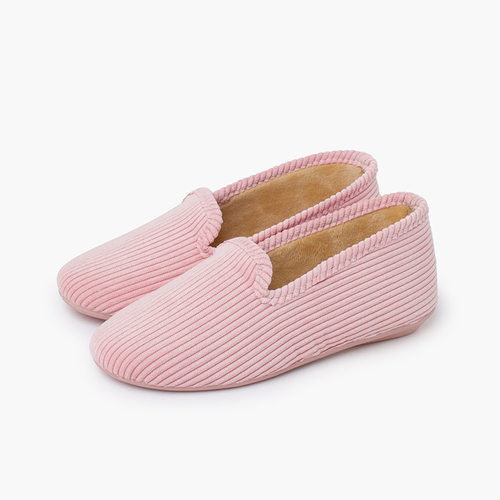 Kung-fu style corduroy slippers Pink