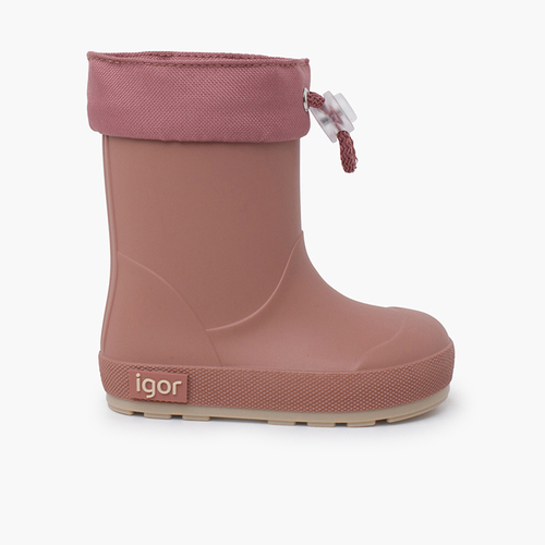 Soft Adjustable-Collar Wellies for Kids Pink