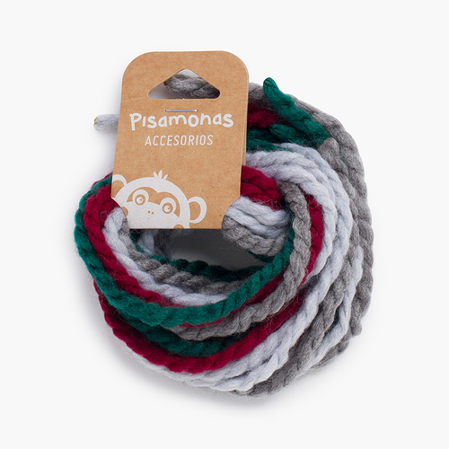 Fine wool hair laces verde y burdeos