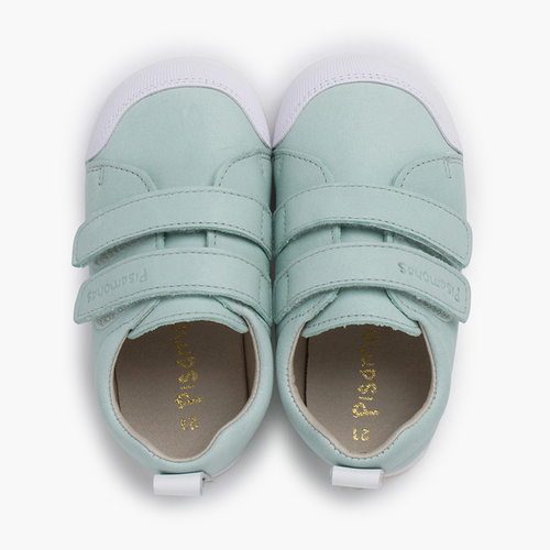 Soft trainers leather double hook-and-loop fastener Mint Green