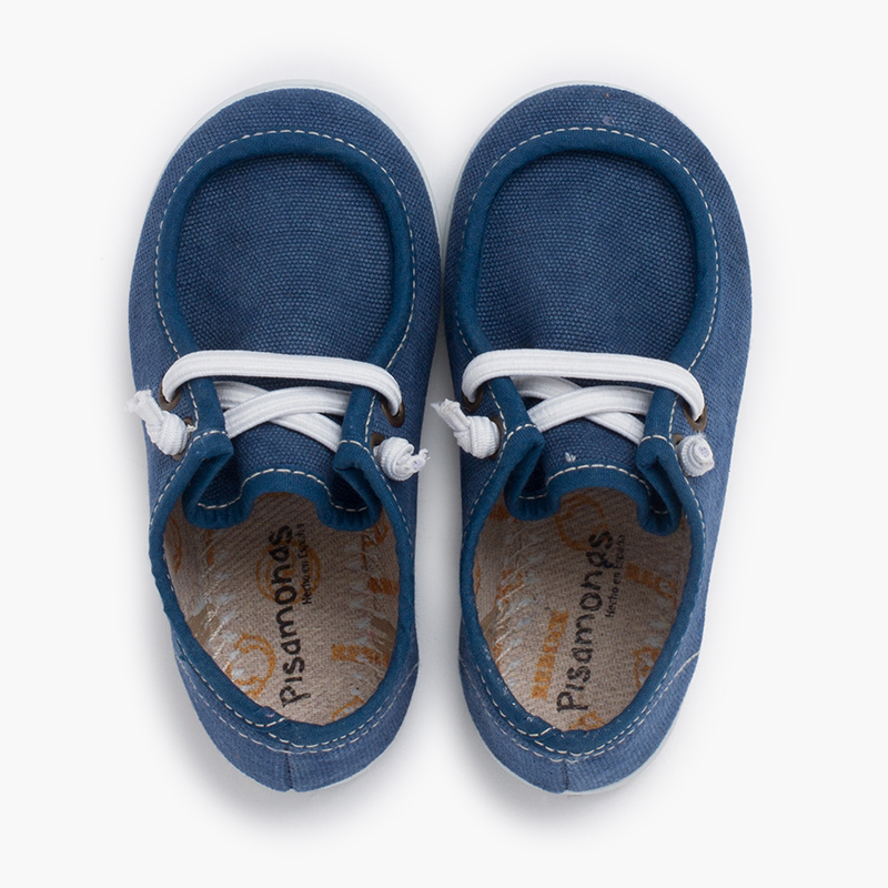 Wallaby boat shoes thin sole elastic laces Navy Blue