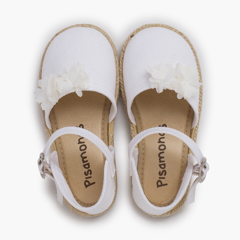 Ceremony espadrilles organza flowers White