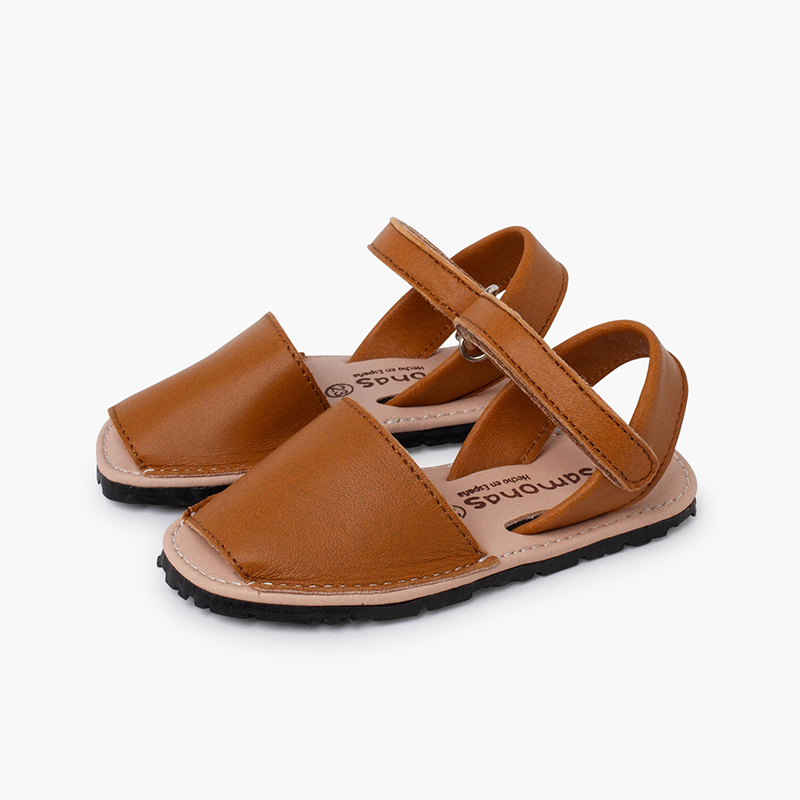 Soft avarcas sandals for children flexible sole Leather