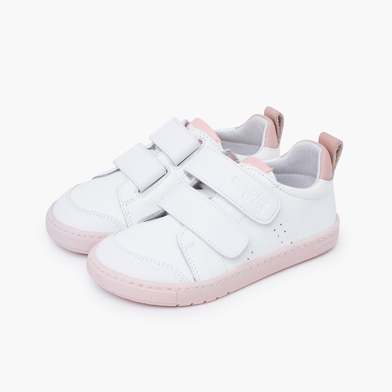 Blanditos hook-and-loop straps trainers large sizes White and Pink