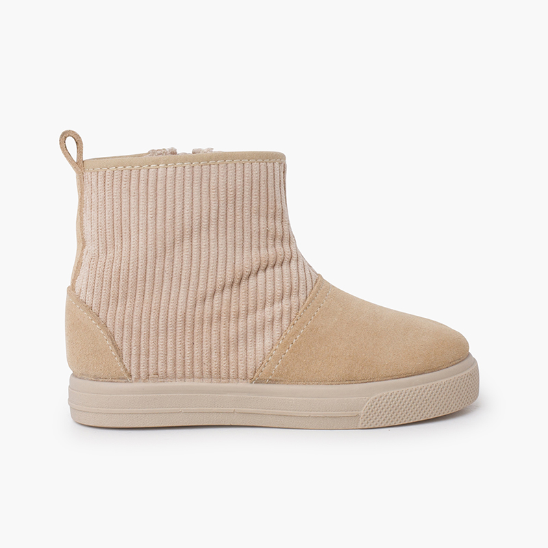 Children's boots corduroy shaft Beige