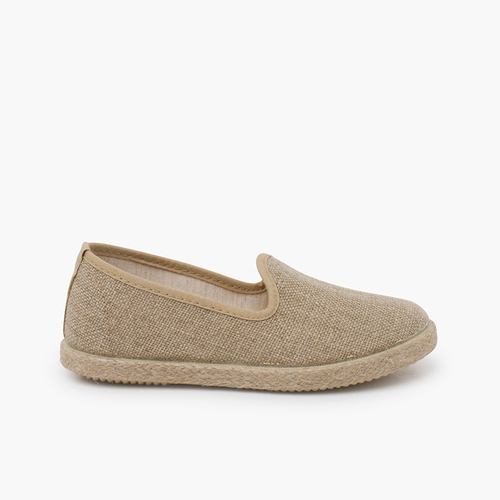 Dress Espadrilles for Boys in Linen Natural