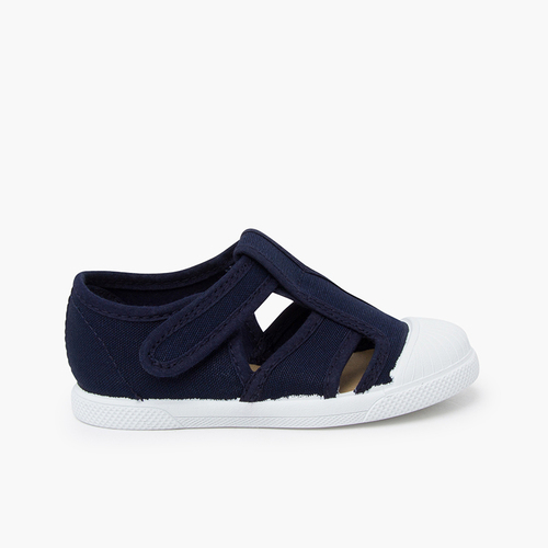 Soft canvas sandals for children Navy Blue