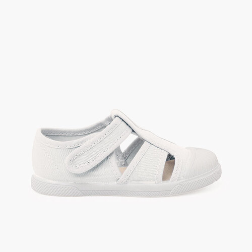 Soft canvas sandals for children White