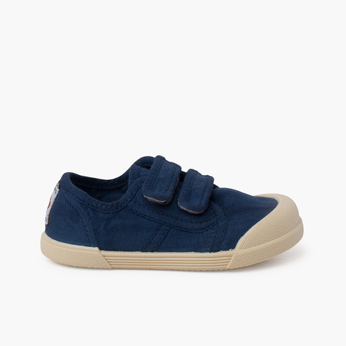 Barefoot toe trainers with hook-and-loop closure Navy Blue
