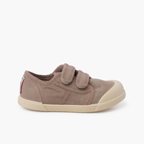 Barefoot toe trainers with hook-and-loop closure Cocoa