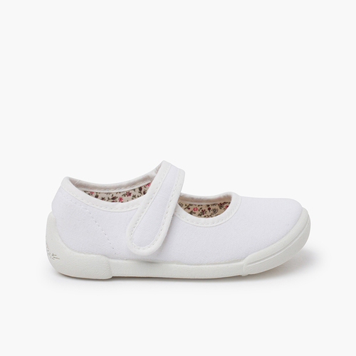 Barefoot mary janes hook-and-loop strap white sole White