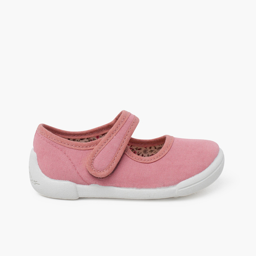 Barefoot mary janes hook-and-loop strap white sole Pink