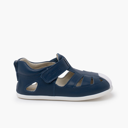 Soft leather sandal thin sole Dark blue