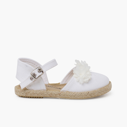 Ceremony espadrilles organza flowers White