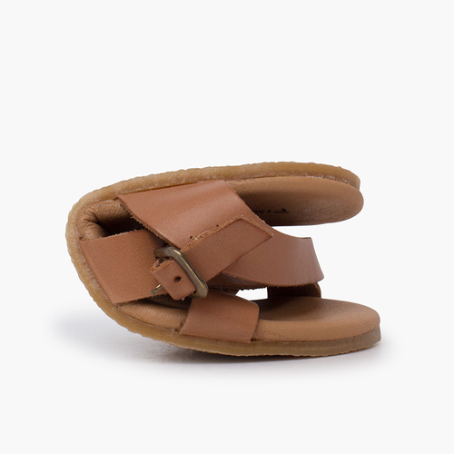Barefoot sandals crossed straps nappa leather Sand