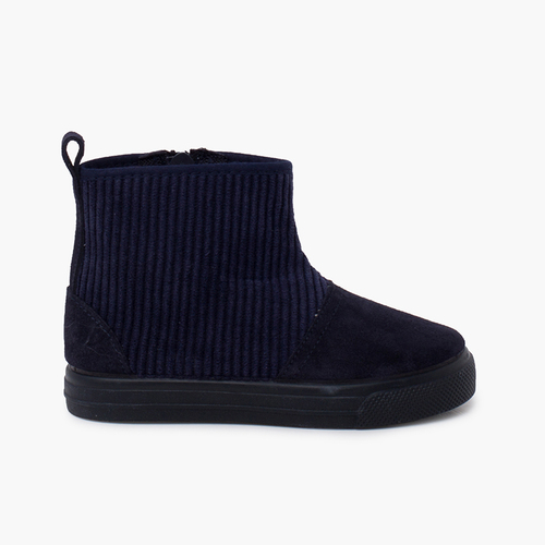 Children's boots corduroy shaft Navy Blue