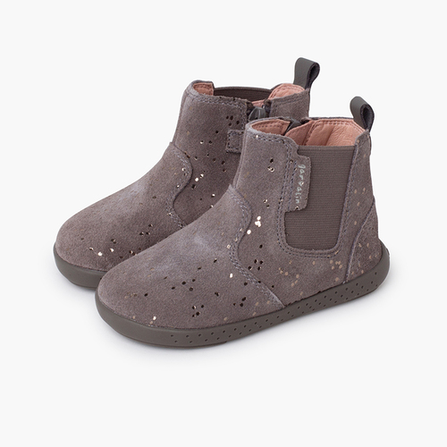 Minimalist glitter boot lateral elastic Grey