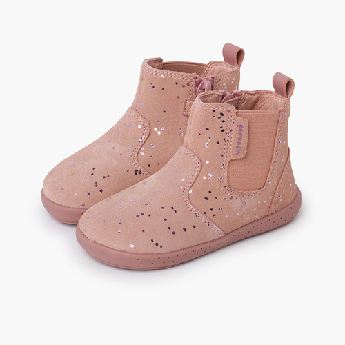 Minimalist glitter boot lateral elastic Pink