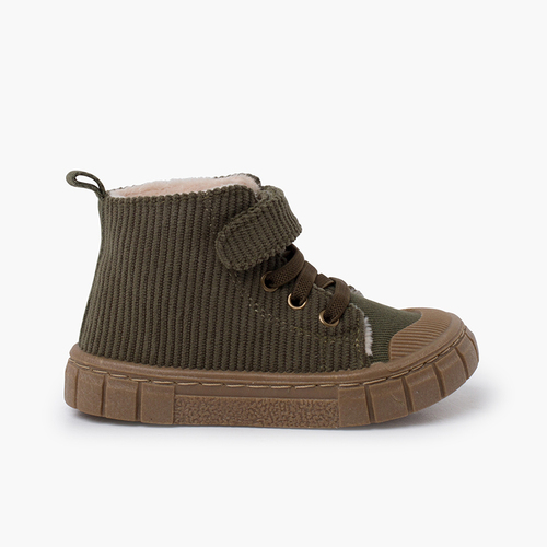Garvalín corduroy boots elastic laces Khaki