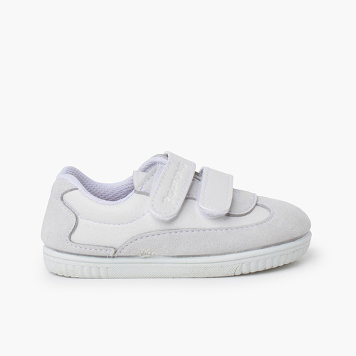 Soft minimal trainers coloured heel counter White