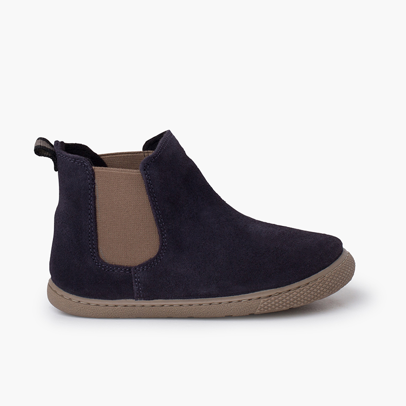 Barefoot Suede Chelsea Boots Navy Blue