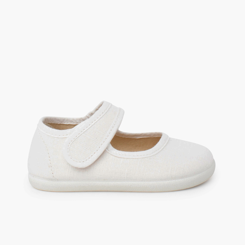 Barefoot fine linen mary janes Off-White