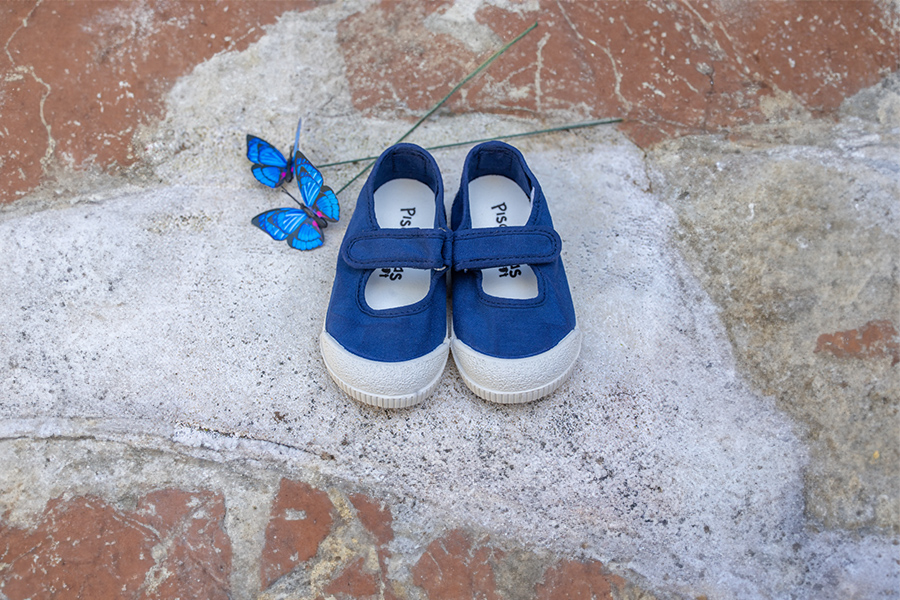Barefoot Mary Janes washed canvas