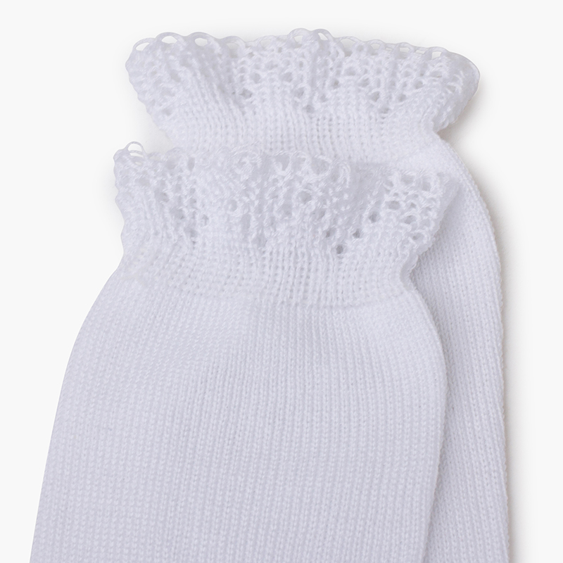 High socks openwork cuffs White