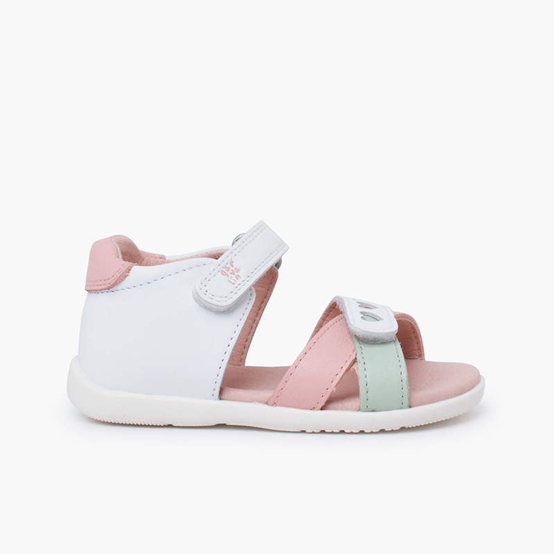 Garvalín Girls' First Steps Sandals Hearts Pink
