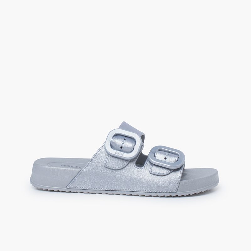 Habana Metallic EVA rubber sandals Silver