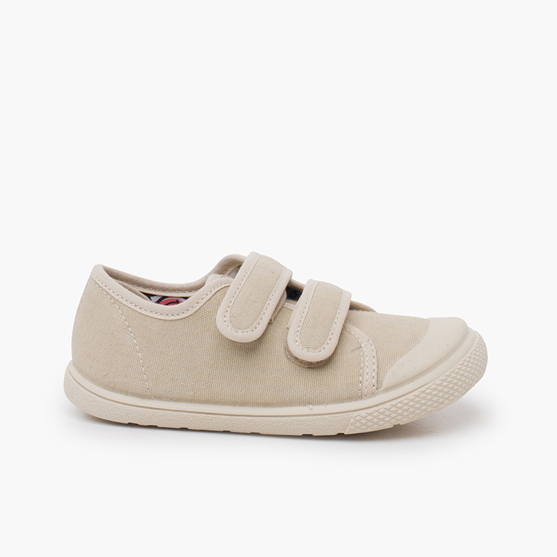 Barefoot canvas trainers rubber toe Beige