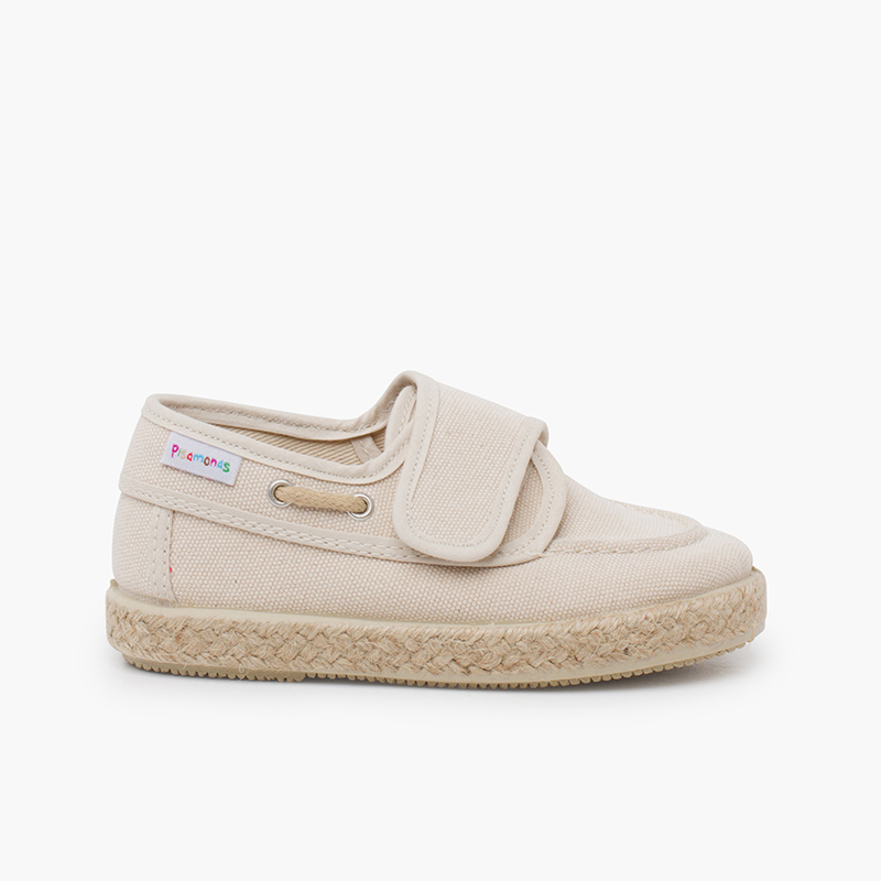 Rustic washed canvas boat shoes Off-White