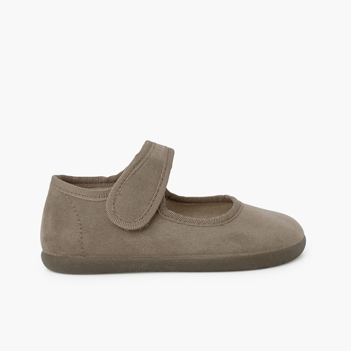 Barefoot serratex mary janes hook-and-loop strap Sand