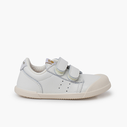 Leather barefoot tennis trainers White
