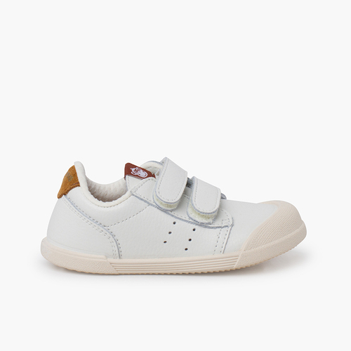 Leather barefoot tennis trainers Camel