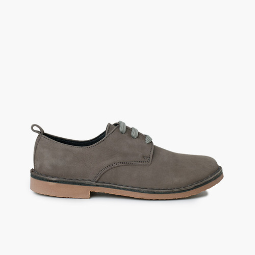 Blucher waxed nubuck leather Grey