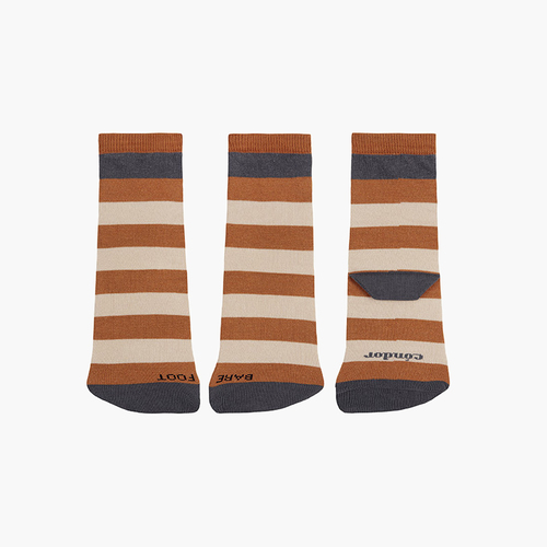 Striped barefoot socks Rust
