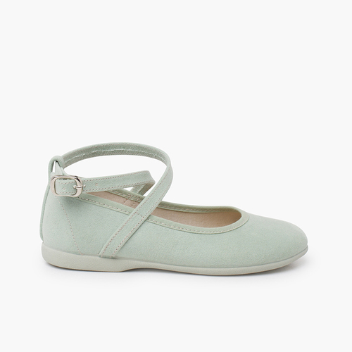 Mary janes suede-effect cross-strap and buckle Mint